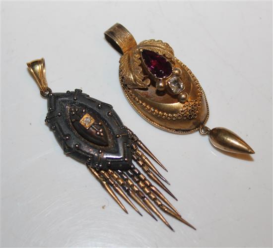 2 x Victorian pendants